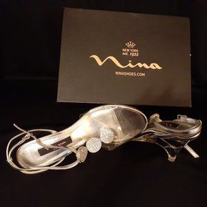 Nina Rhinestone & Silver Sandal
